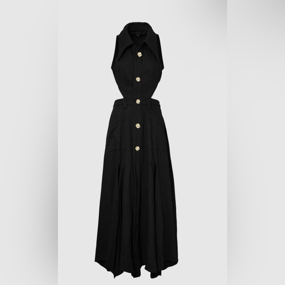 URBAN REVIVO Chic Black Maxi Dress for Women Size 4 / S - Picture 1 of 7
